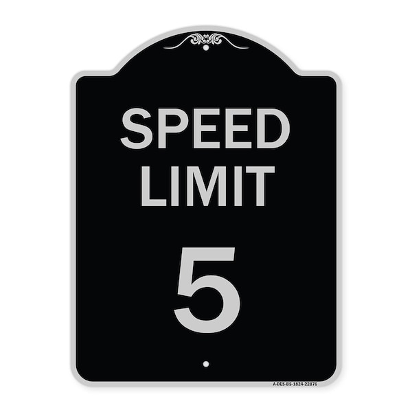 Speed Regulation Speed Limit 5 Mph Heavy-Gauge Aluminum Architectural Sign, 24" x 18", BS-1824-22876